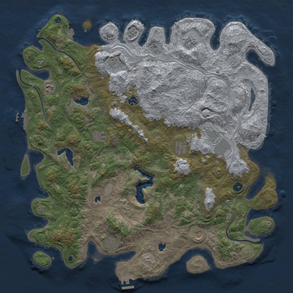 Rust Map: Procedural Map, Size: 4800, Seed: 1832546990, 16 Monuments