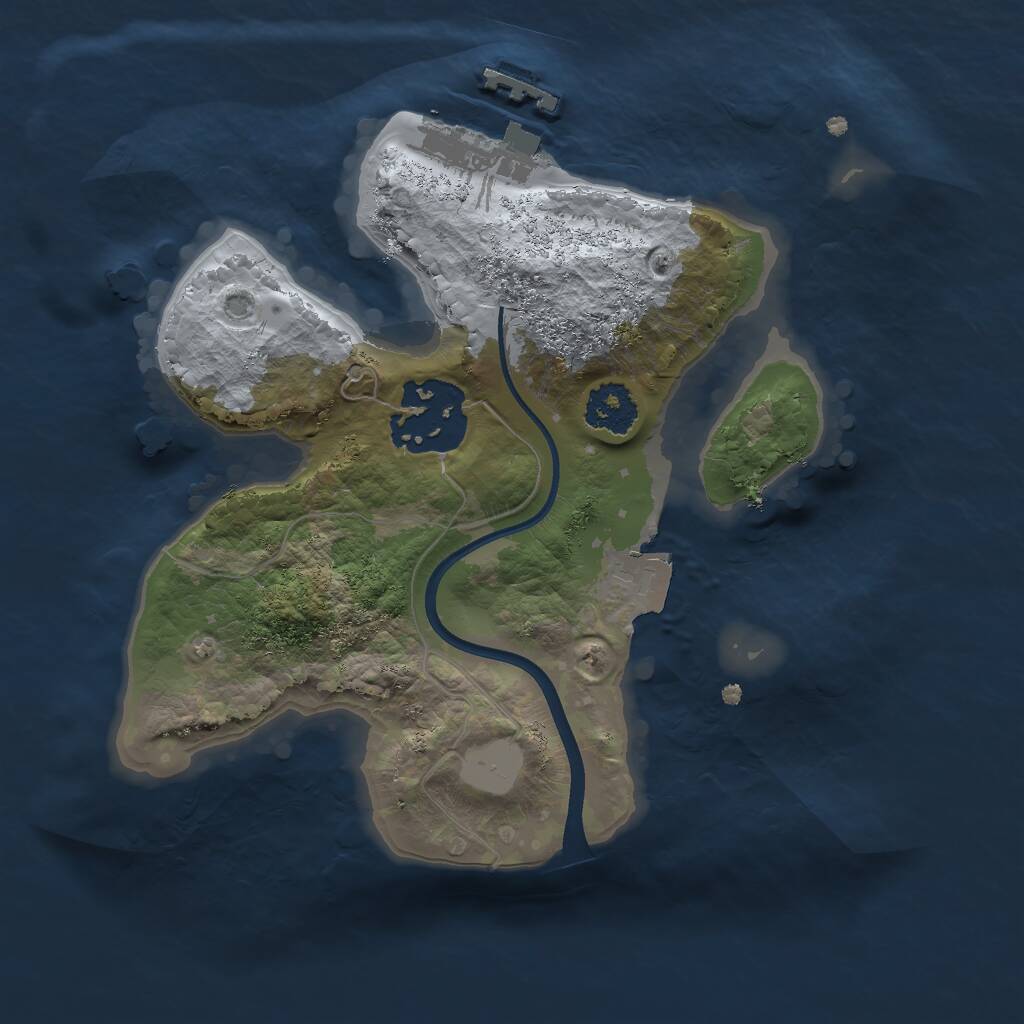 Rust Map: Procedural Map, Size: 2000, Seed: 275444038, 3 Monuments