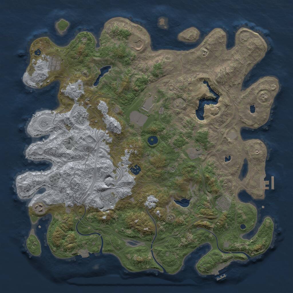 Rust Map: Procedural Map, Size: 4500, Seed: 508608025, 16 Monuments