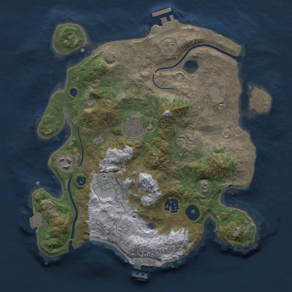 Rust Map: Procedural Map, Size: 3000, Seed: 30122009, 11 Monuments