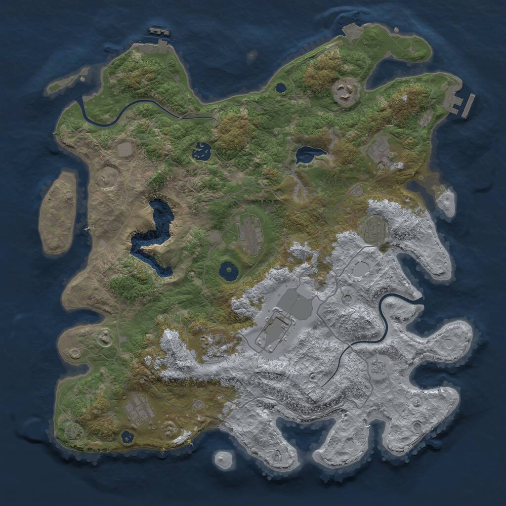 Rust Map: Procedural Map, Size: 4000, Seed: 259565, 14 Monuments