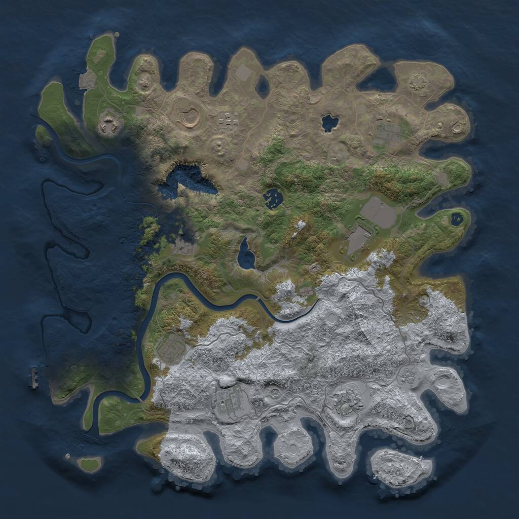 Rust Map: Procedural Map, Size: 4000, Seed: 516848258, 15 Monuments
