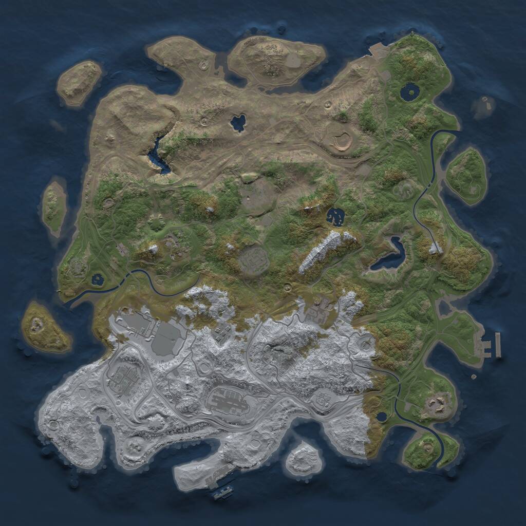 Rust Map: Procedural Map, Size: 4250, Seed: 2002946830, 17 Monuments