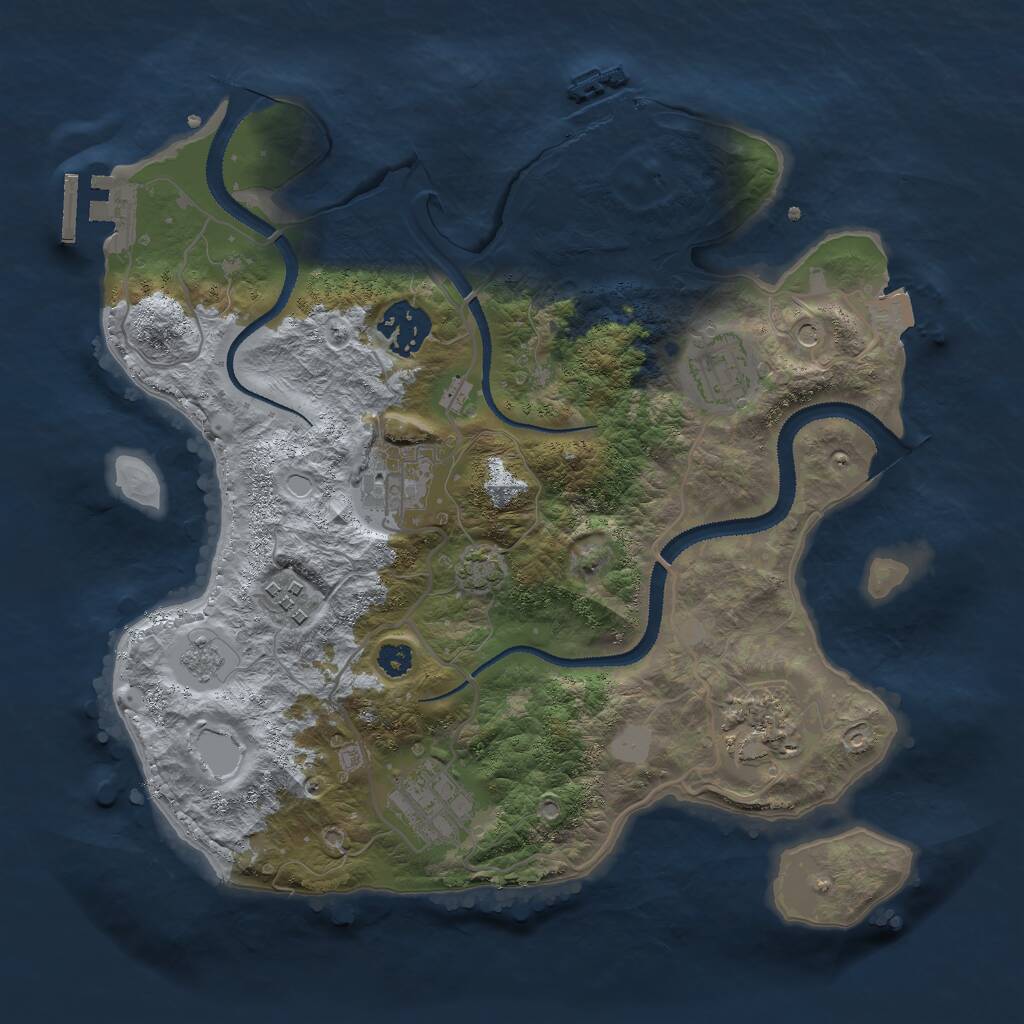 Rust Map: Procedural Map, Size: 3000, Seed: 4586235, 12 Monuments