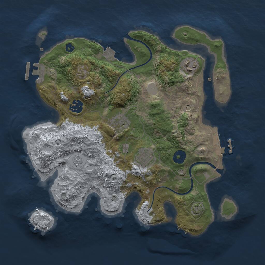 Rust Map: Procedural Map, Size: 3000, Seed: 1119, 10 Monuments