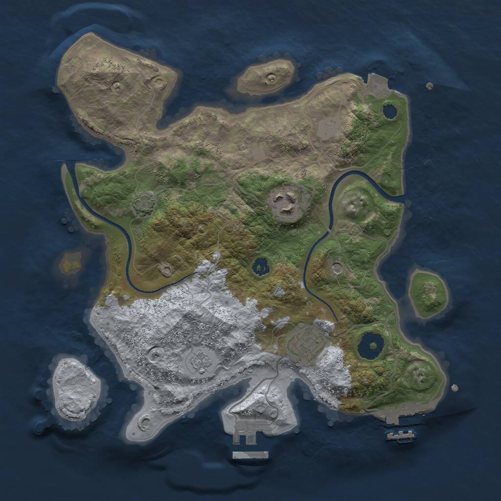 Rust Map: Procedural Map, Size: 2850, Seed: 259191336, 8 Monuments