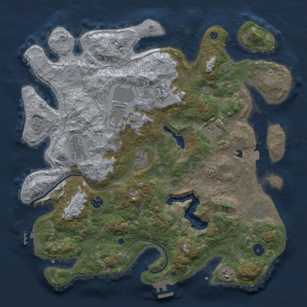 Rust Map: Procedural Map, Size: 4000, Seed: 7583512, 15 Monuments
