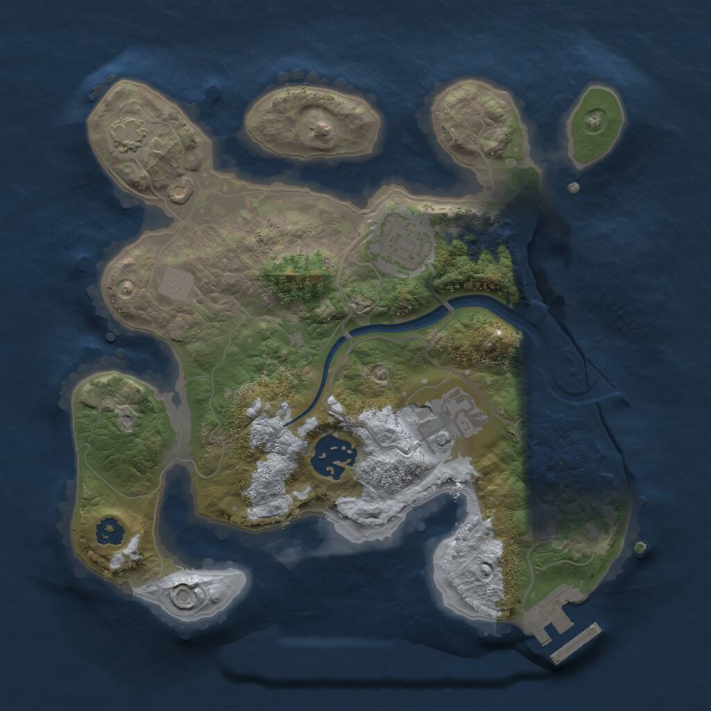 Rust Map: Procedural Map, Size: 2500, Seed: 2115509342, 6 Monuments