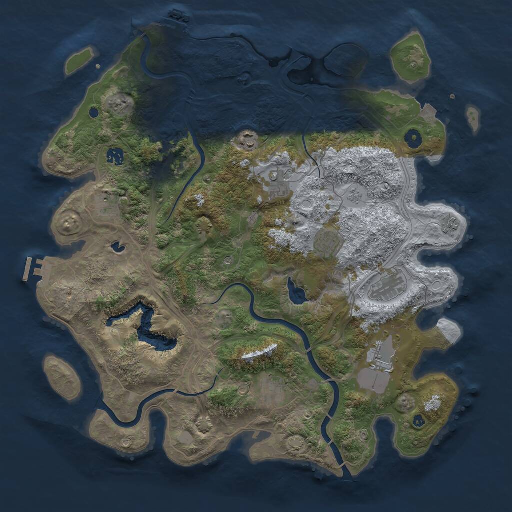 Rust Map: Procedural Map, Size: 4250, Seed: 478058076, 15 Monuments