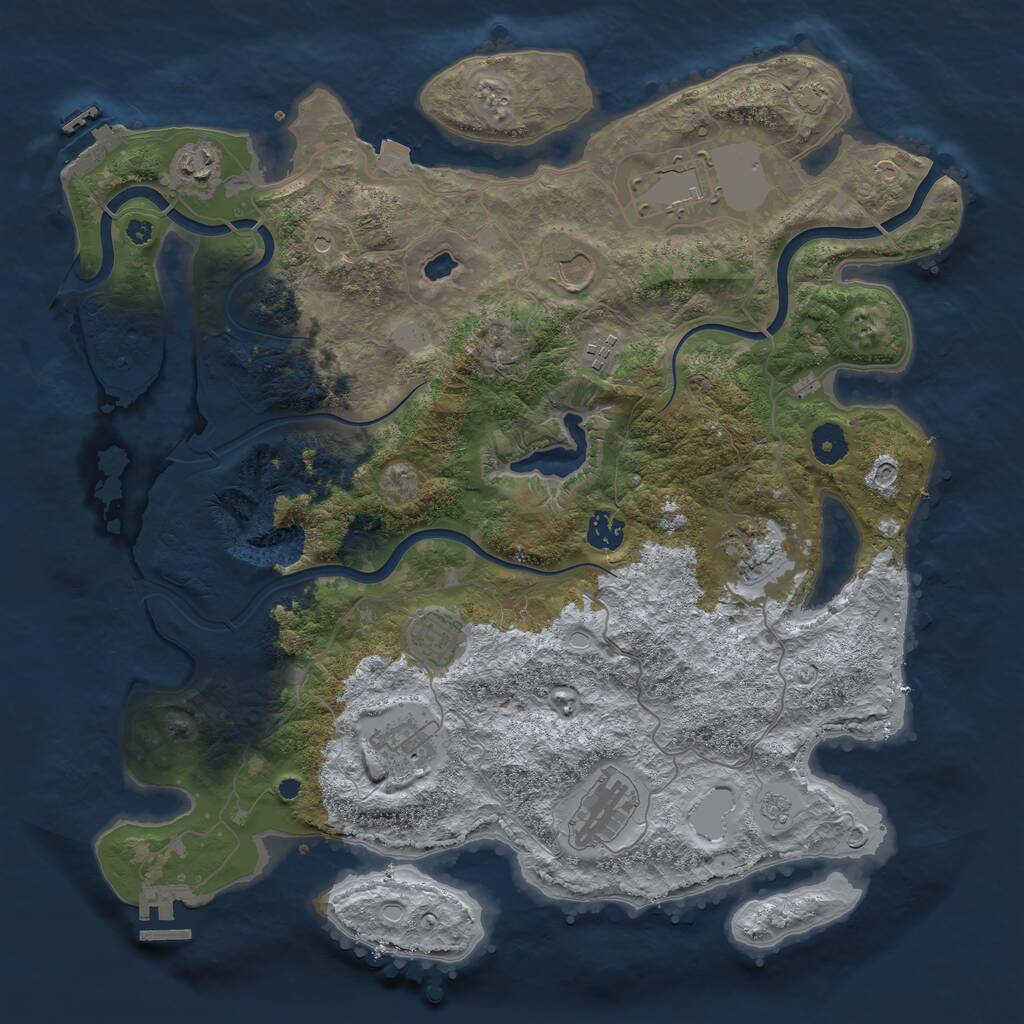 Rust Map: Procedural Map, Size: 4000, Seed: 470457335, 15 Monuments