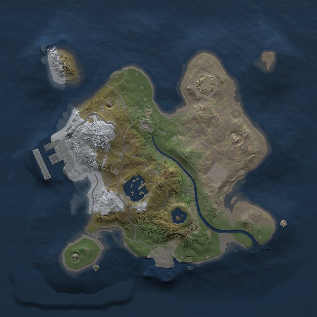Rust Map: Procedural Map, Size: 2000, Seed: 384, 4 Monuments