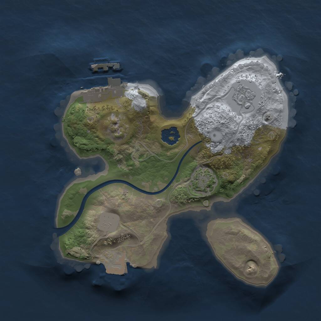 Rust Map: Procedural Map, Size: 1750, Seed: 4454839, 4 Monuments