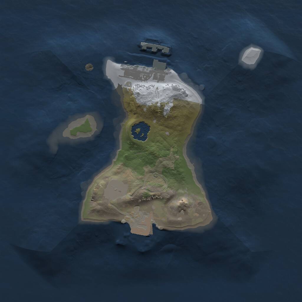 Rust Map: Procedural Map, Size: 1600, Seed: 2043029471, 2 Monuments