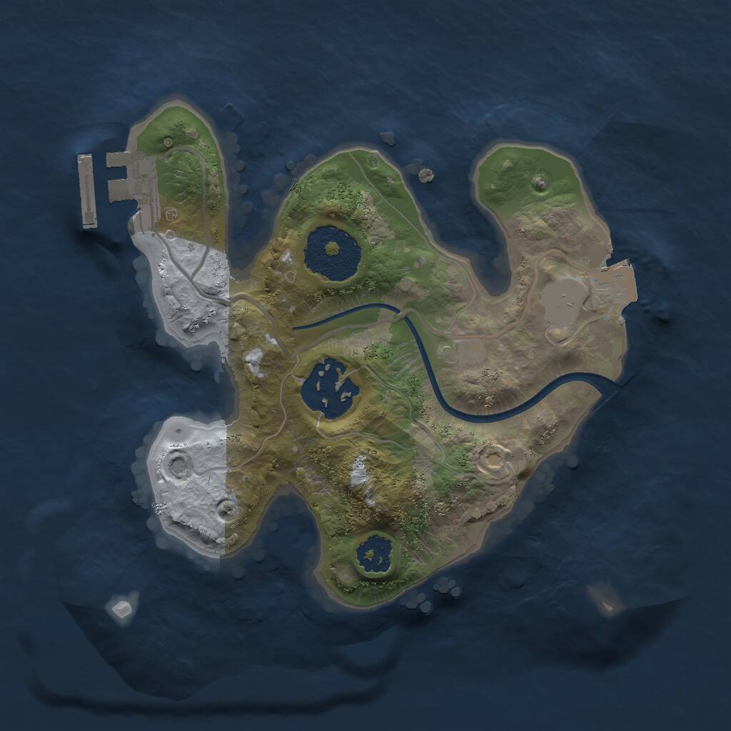 Rust Map: Procedural Map, Size: 2000, Seed: 931547307, 3 Monuments