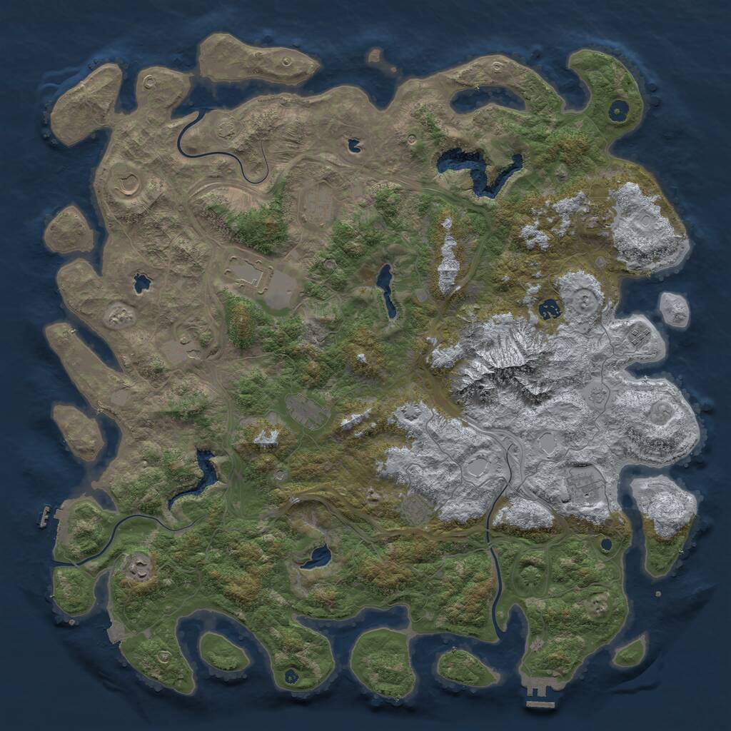 Rust Map: Procedural Map, Size: 5250, Seed: 1149432852, 17 Monuments