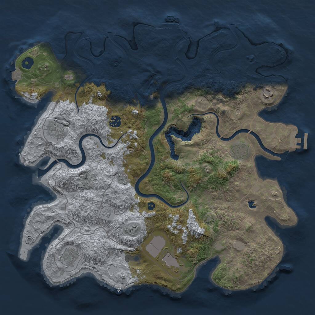 Rust Map: Procedural Map, Size: 4000, Seed: 676479698, 13 Monuments
