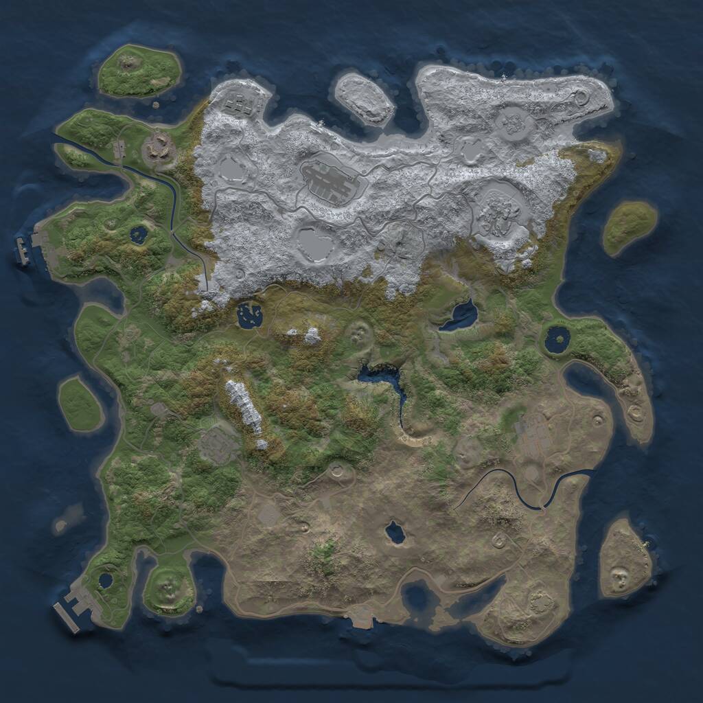 Rust Map: Procedural Map, Size: 4000, Seed: 1547603825, 13 Monuments