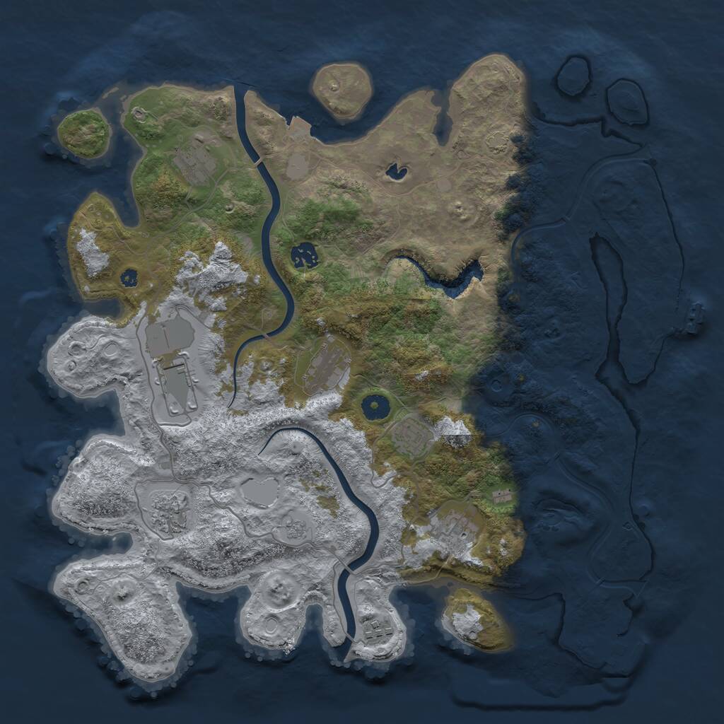 Rust Map: Procedural Map, Size: 4000, Seed: 46429430, 14 Monuments