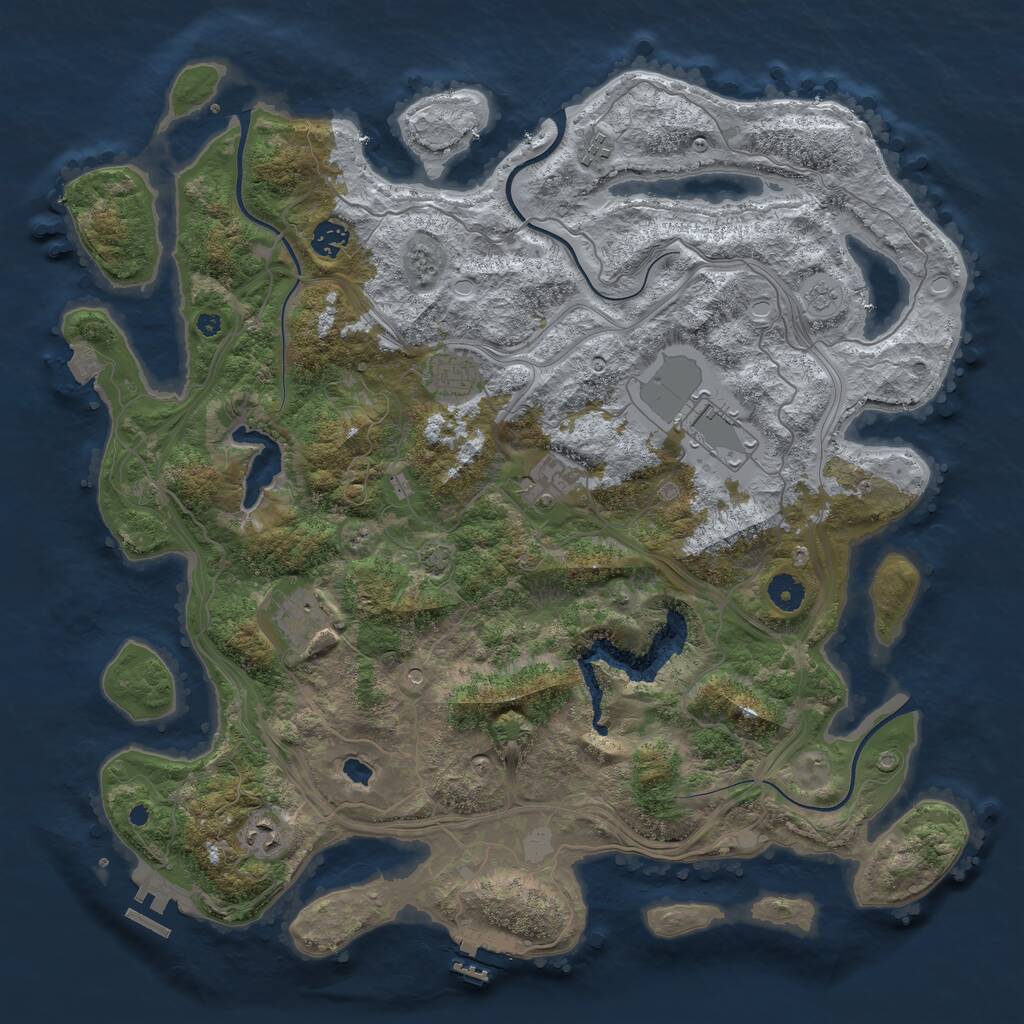 Rust Map: Procedural Map, Size: 4250, Seed: 709382669, 13 Monuments