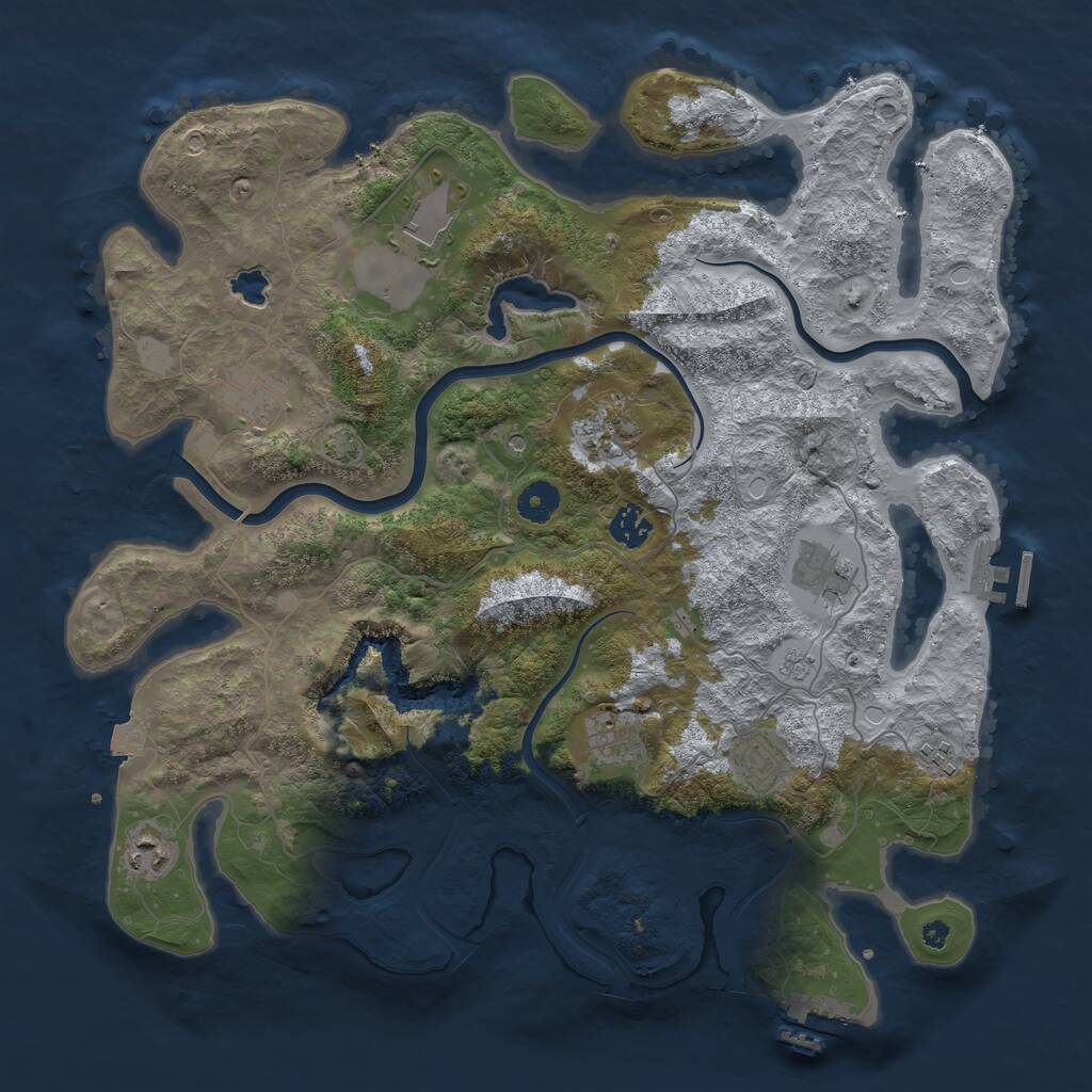 Rust Map: Procedural Map, Size: 4000, Seed: 53420182, 15 Monuments