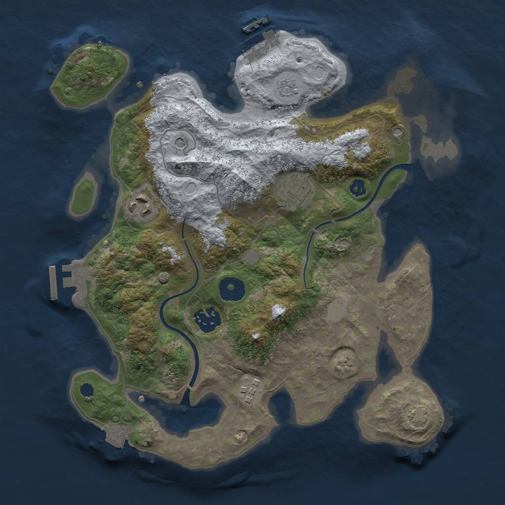 Rust Map: Procedural Map, Size: 3000, Seed: 19088, 10 Monuments