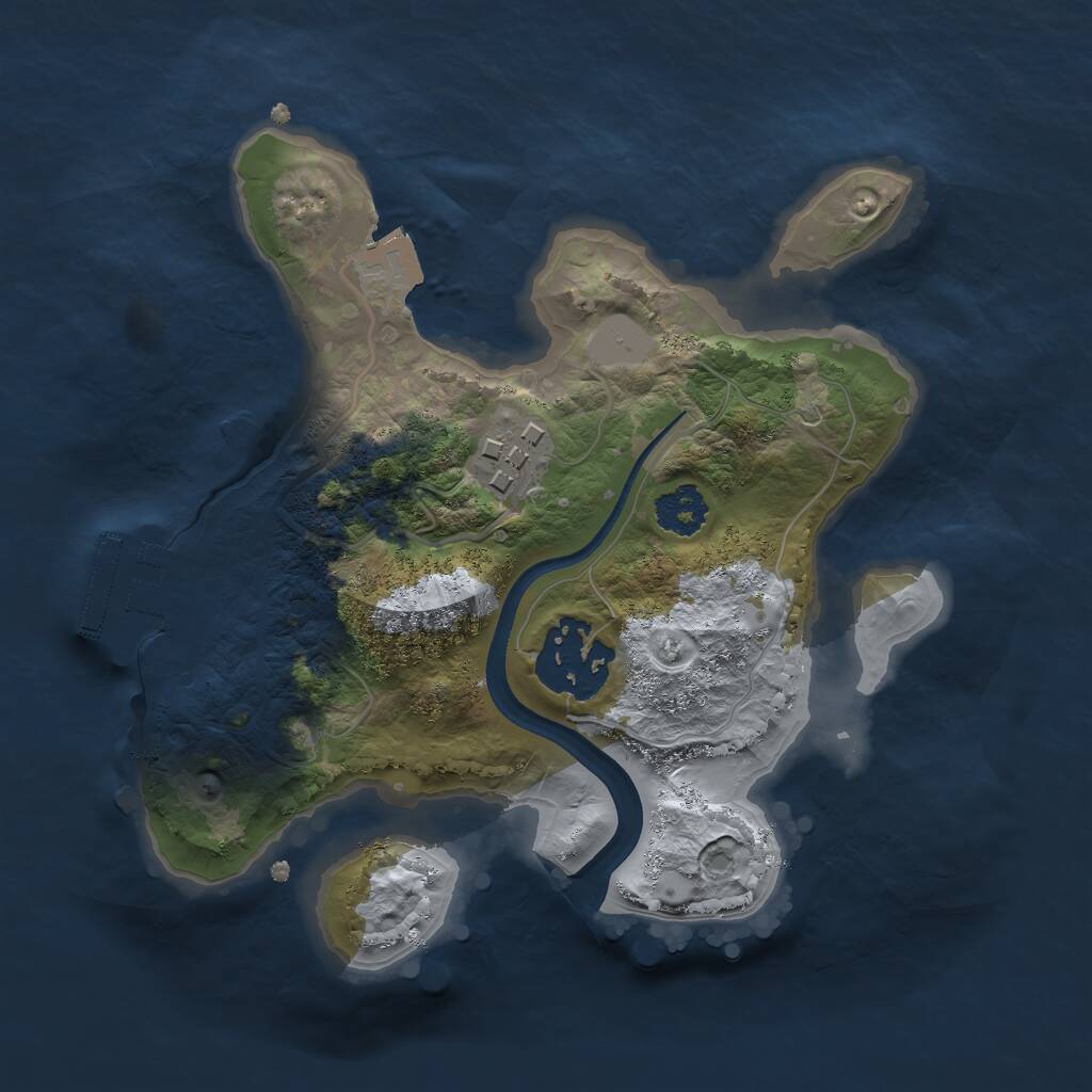 Rust Map: Procedural Map, Size: 2150, Seed: 481981, 4 Monuments