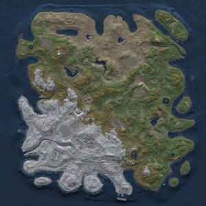 Thumbnail Rust Map: Procedural Map, Size: 4500, Seed: 2025742310, 13 Monuments