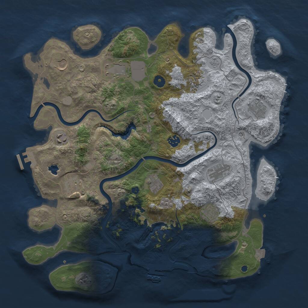 Rust Map: Procedural Map, Size: 4000, Seed: 12539, 17 Monuments
