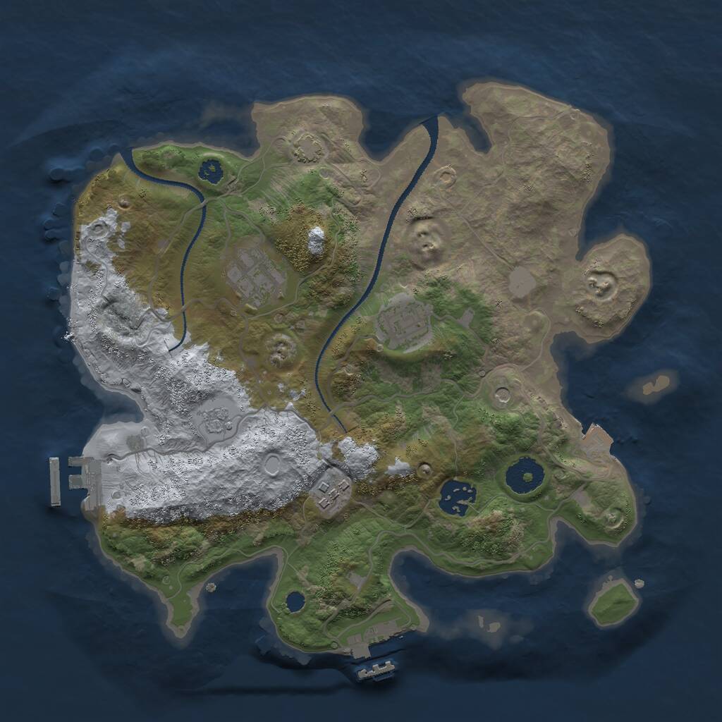 Rust Map: Procedural Map, Size: 3000, Seed: 186282396, 10 Monuments