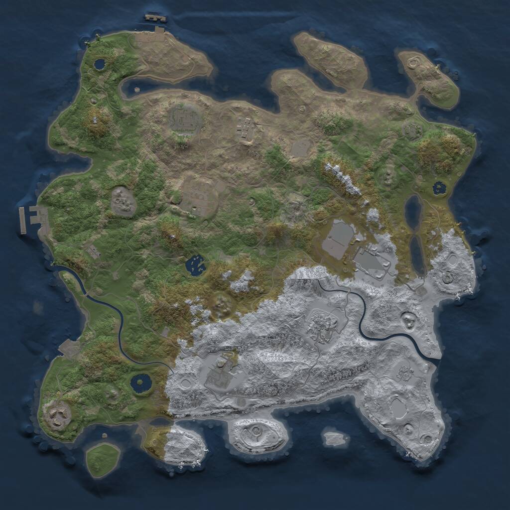 Rust Map: Procedural Map, Size: 3815, Seed: 481981, 14 Monuments