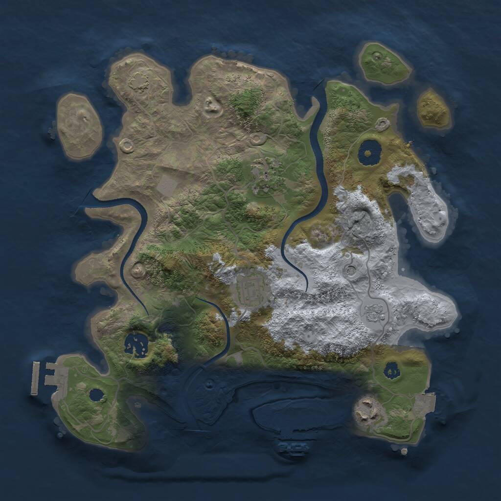 Rust Map: Procedural Map, Size: 3000, Seed: 867138217, 10 Monuments
