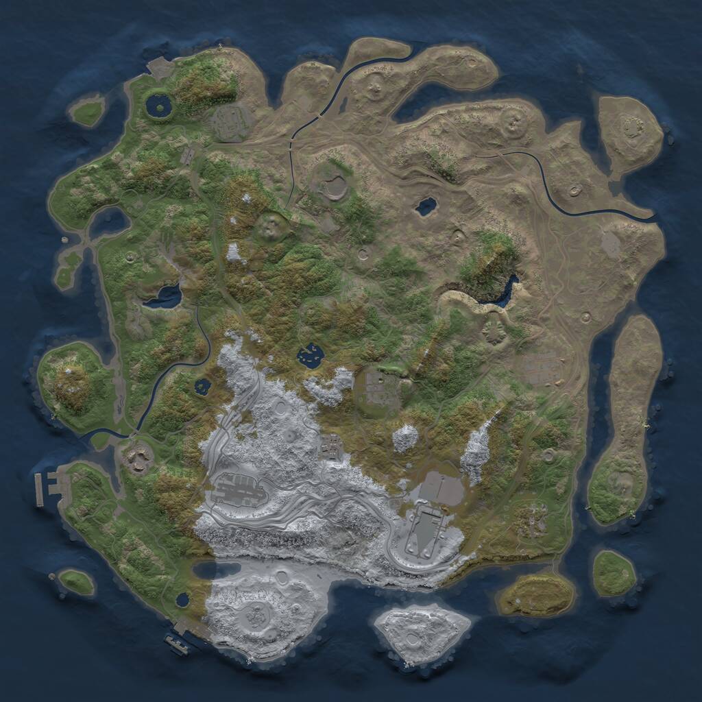 Rust Map: Procedural Map, Size: 4250, Seed: 388485390, 16 Monuments