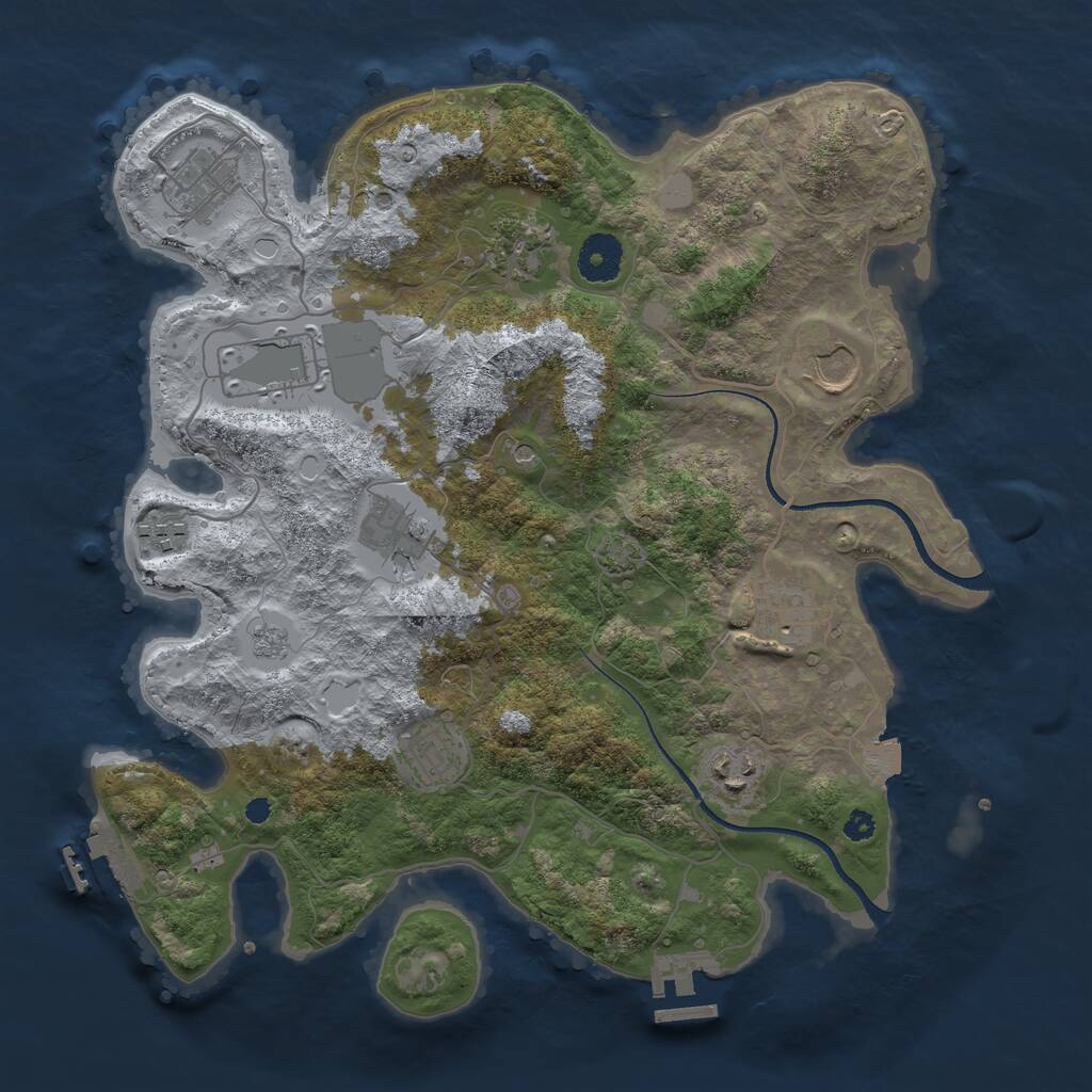 Rust Map: Procedural Map, Size: 3500, Seed: 220092679, 15 Monuments