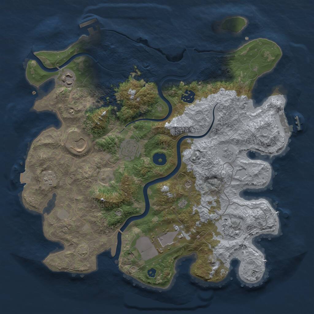 Rust Map: Procedural Map, Size: 3500, Seed: 5147612, 13 Monuments