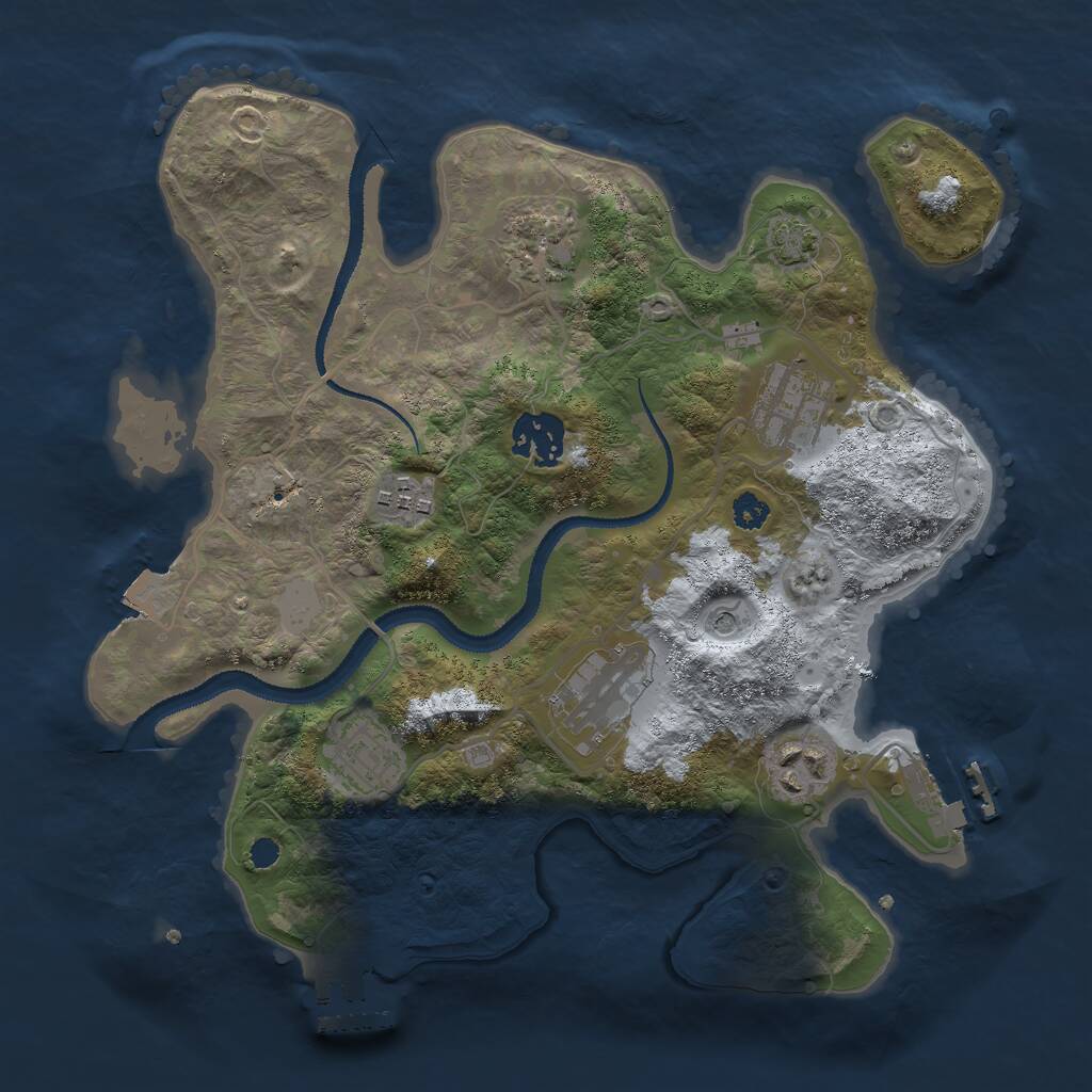 Rust Map: Procedural Map, Size: 3000, Seed: 458191, 12 Monuments