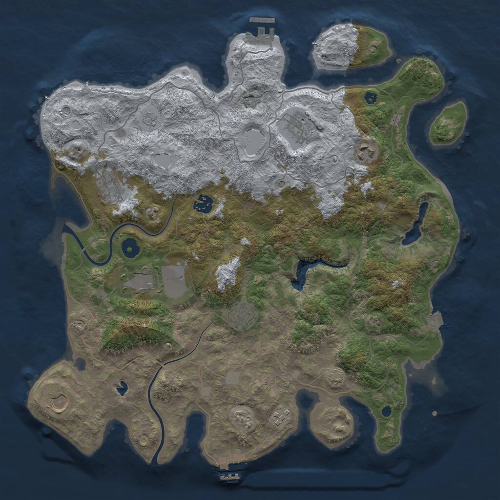 Rust Map: Procedural Map, Size: 4000, Seed: 321437786, 14 Monuments