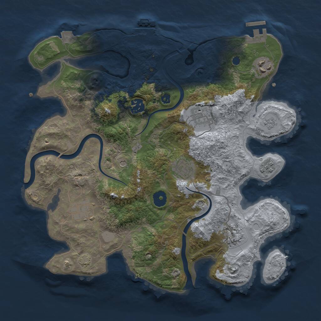 Rust Map: Procedural Map, Size: 3250, Seed: 5147612, 13 Monuments