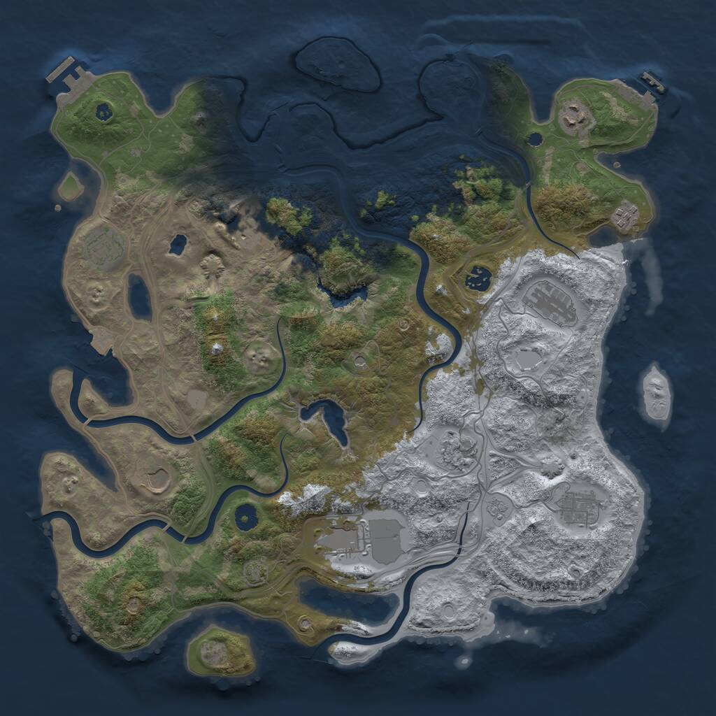 Rust Map: Procedural Map, Size: 4250, Seed: 1605553615, 16 Monuments