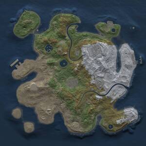 Thumbnail Rust Map: Procedural Map, Size: 3000, Seed: 1463510004, 9 Monuments
