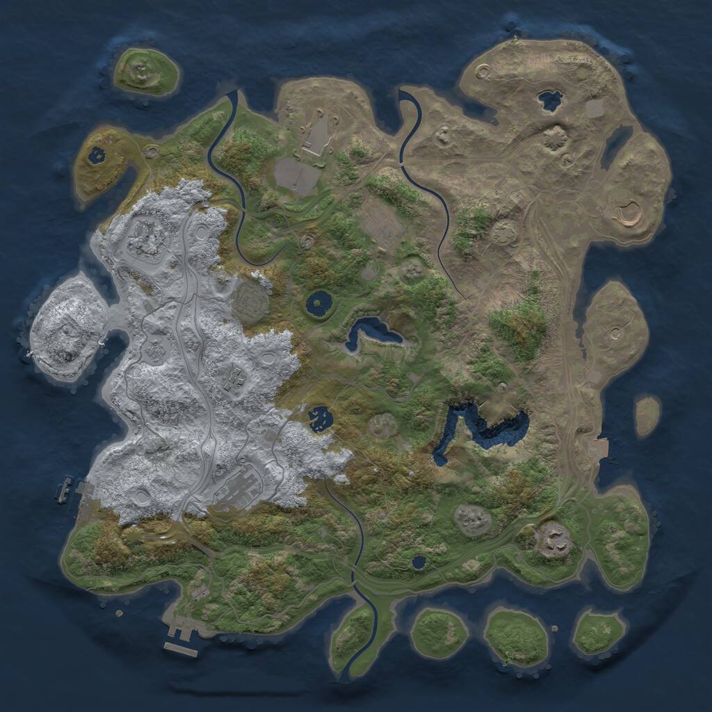 Rust Map: Procedural Map, Size: 4250, Seed: 553186269, 15 Monuments