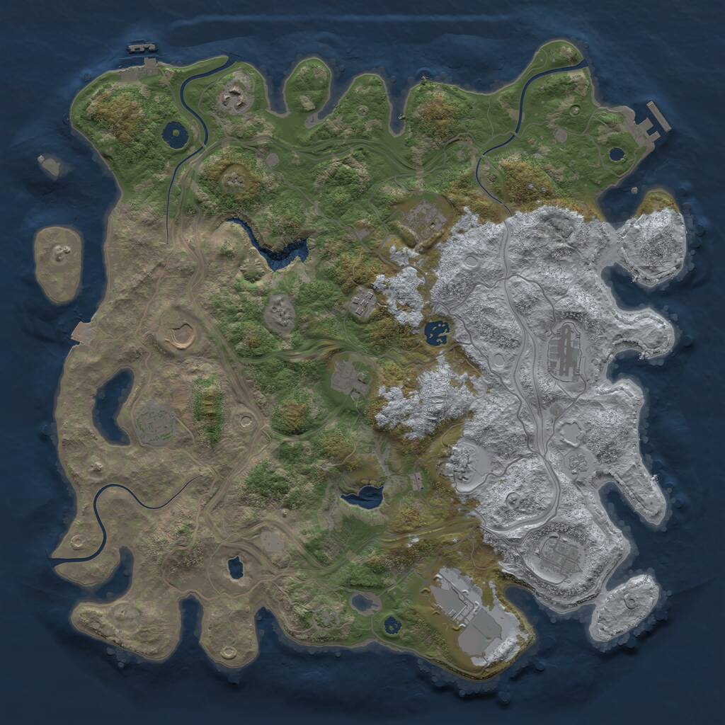 Rust Map: Procedural Map, Size: 4250, Seed: 211517402, 17 Monuments