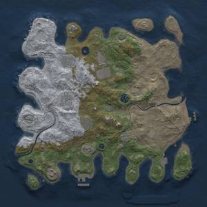 Thumbnail Rust Map: Procedural Map, Size: 3700, Seed: 297506260, 14 Monuments
