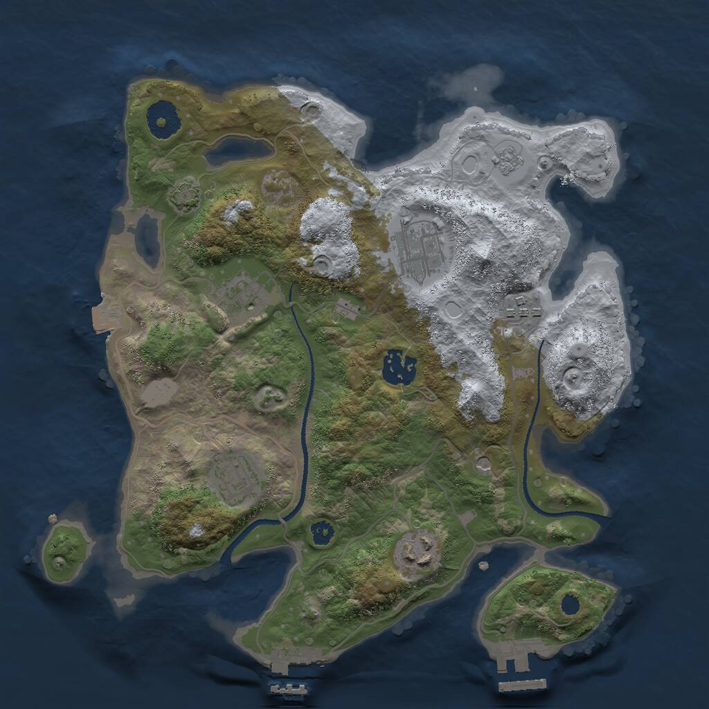 Rust Map: Procedural Map, Size: 3000, Seed: 5490268, 12 Monuments