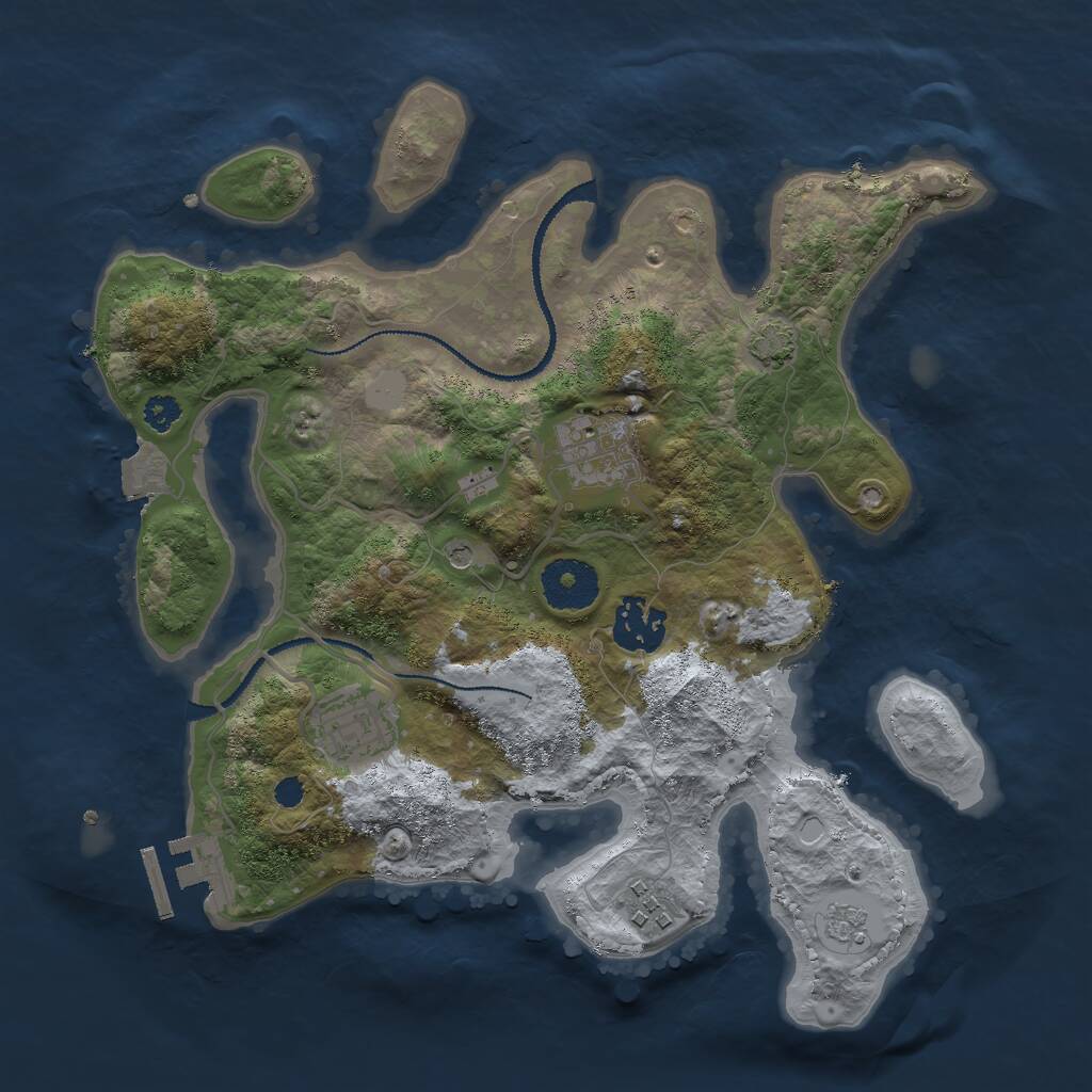 Rust Map: Procedural Map, Size: 3000, Seed: 17692, 9 Monuments