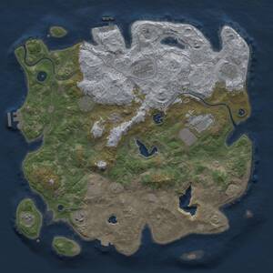 Thumbnail Rust Map: Procedural Map, Size: 4000, Seed: 7689, 14 Monuments