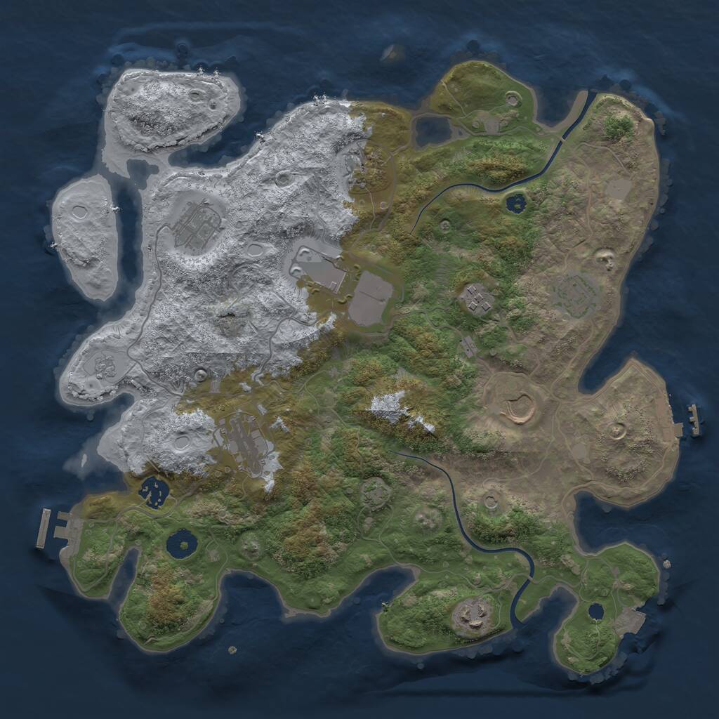 Rust Map: Procedural Map, Size: 3650, Seed: 8, 15 Monuments