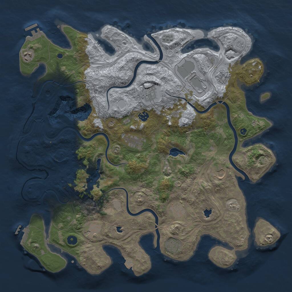 Rust Map: Procedural Map, Size: 4500, Seed: 182681523, 17 Monuments