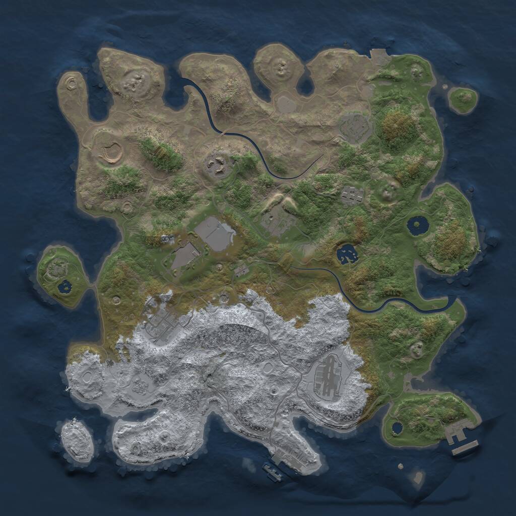 Rust Map: Procedural Map, Size: 3800, Seed: 696, 15 Monuments