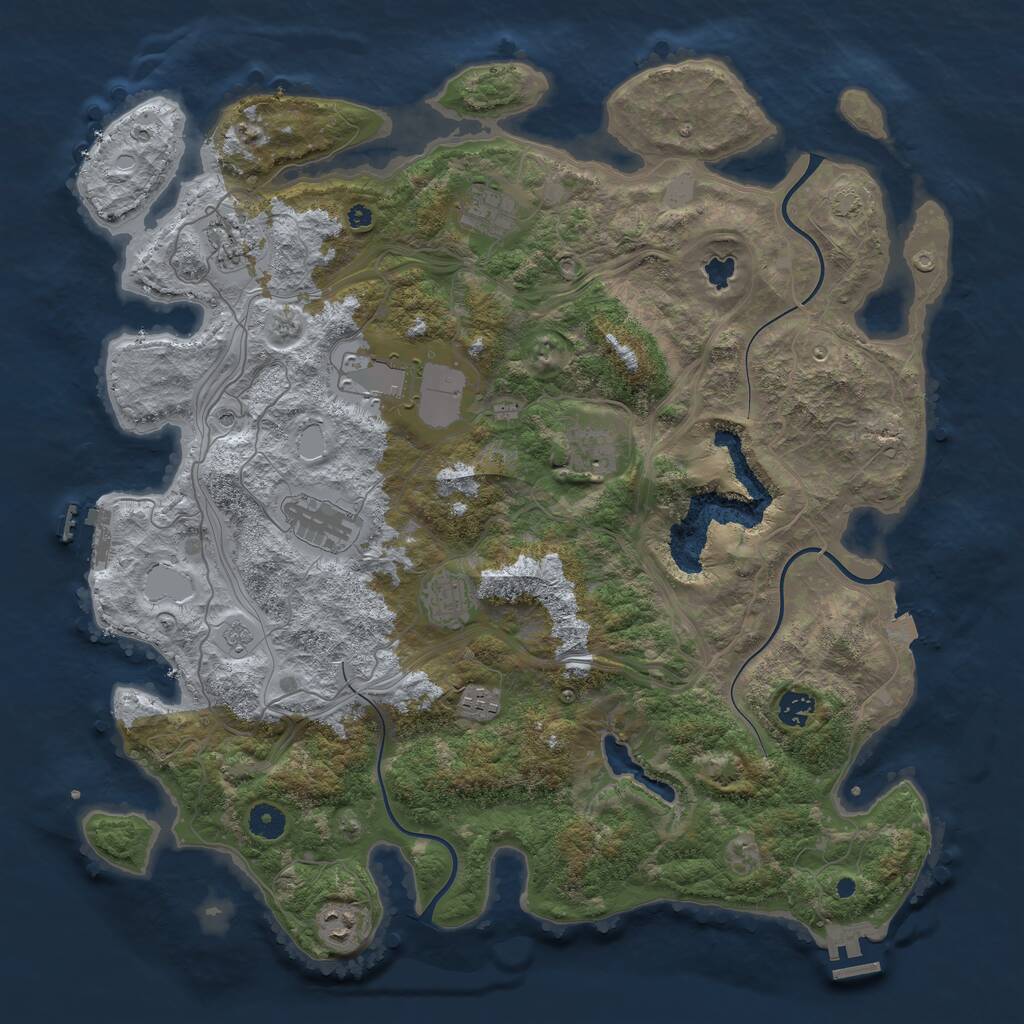 Rust Map: Procedural Map, Size: 4300, Seed: 1318751038, 15 Monuments