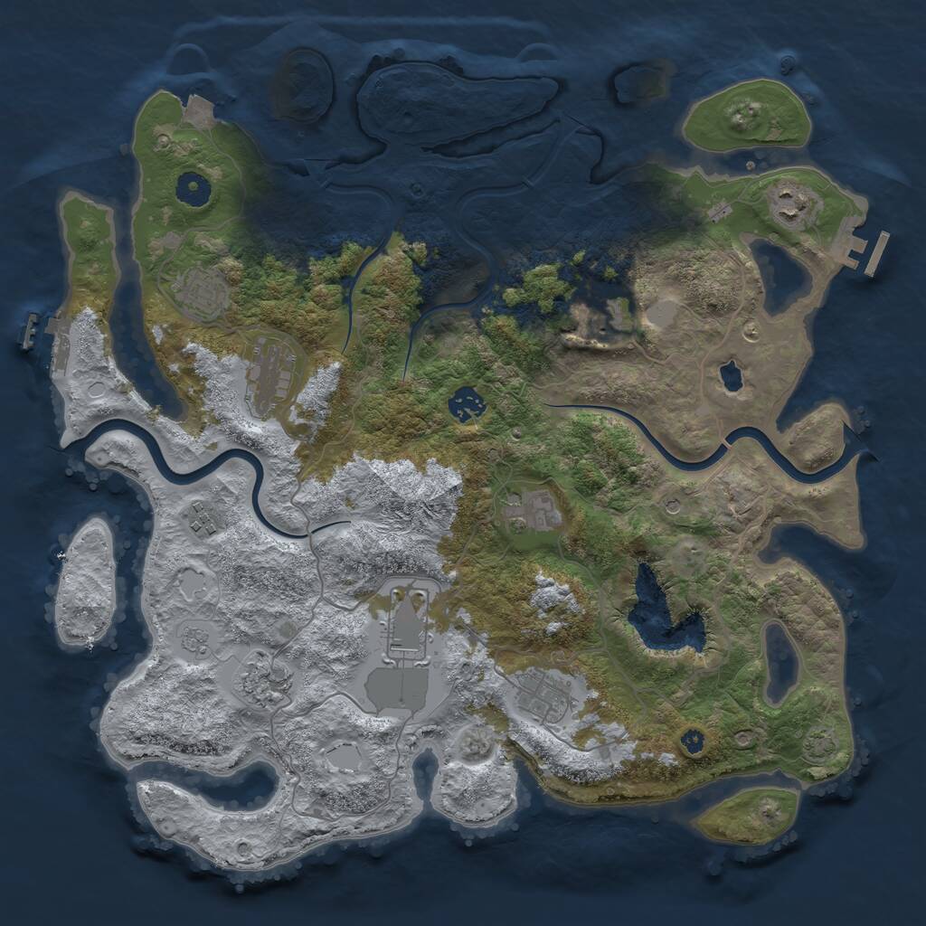 Rust Map: Procedural Map, Size: 4000, Seed: 935682538, 16 Monuments